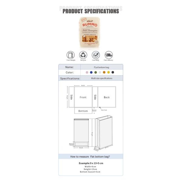 бумажные мешки качества еды лапши макаронных изделий 40gsm с OEM сумок упаковки плодов пластикового окна сухим