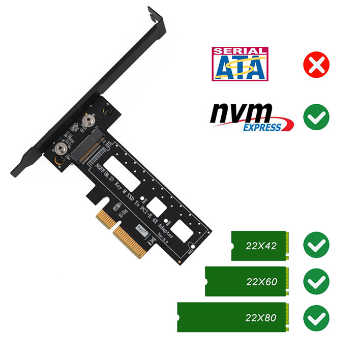 SSD M.2 NGFF PCI-E Nvme к хост-адаптеру 3,0 X4 PCI срочному с Heatsink