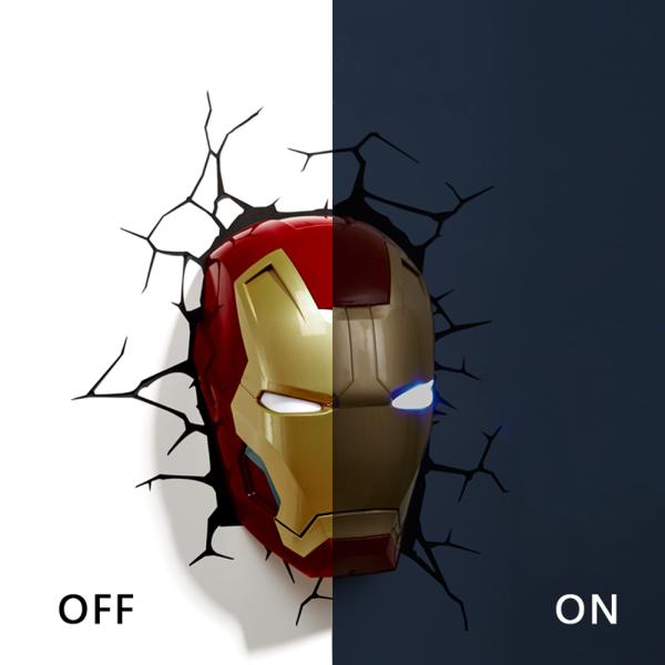 Kids Children Marvel Avengers Hulk Face LED 3D Creative Iron Man Wall Lamp (WH-OR-42)