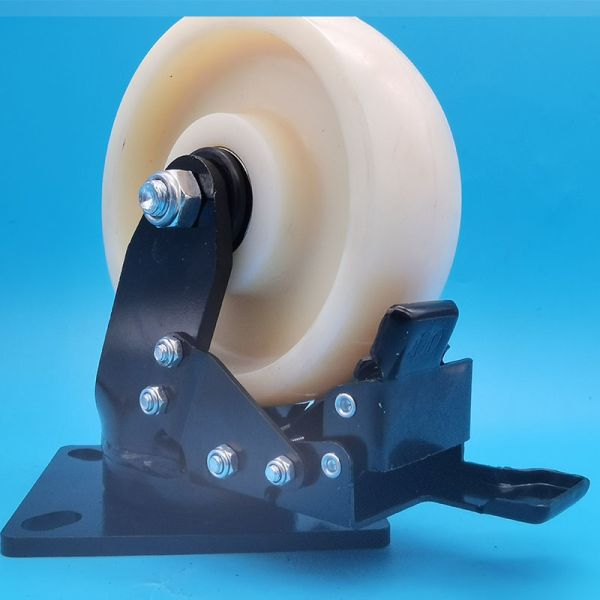Good Corrosion Resistance Industrial Heavy Duty Wheels Nylon Casters Singel 4 Lockable Rigid Swivel  Medical And Laboratory