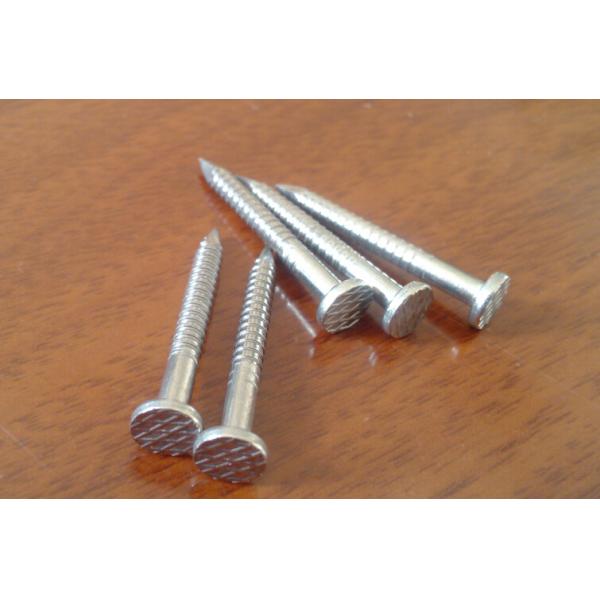 Natural Color OEM Ss Ring Shank Nails Checkered Flat Head Building Nail