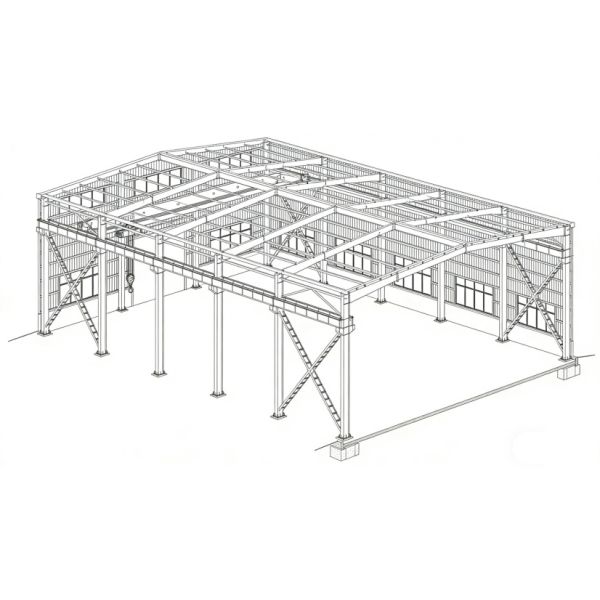 Recyclable Prefab Steel Structure Warehouse Portal Frame Building