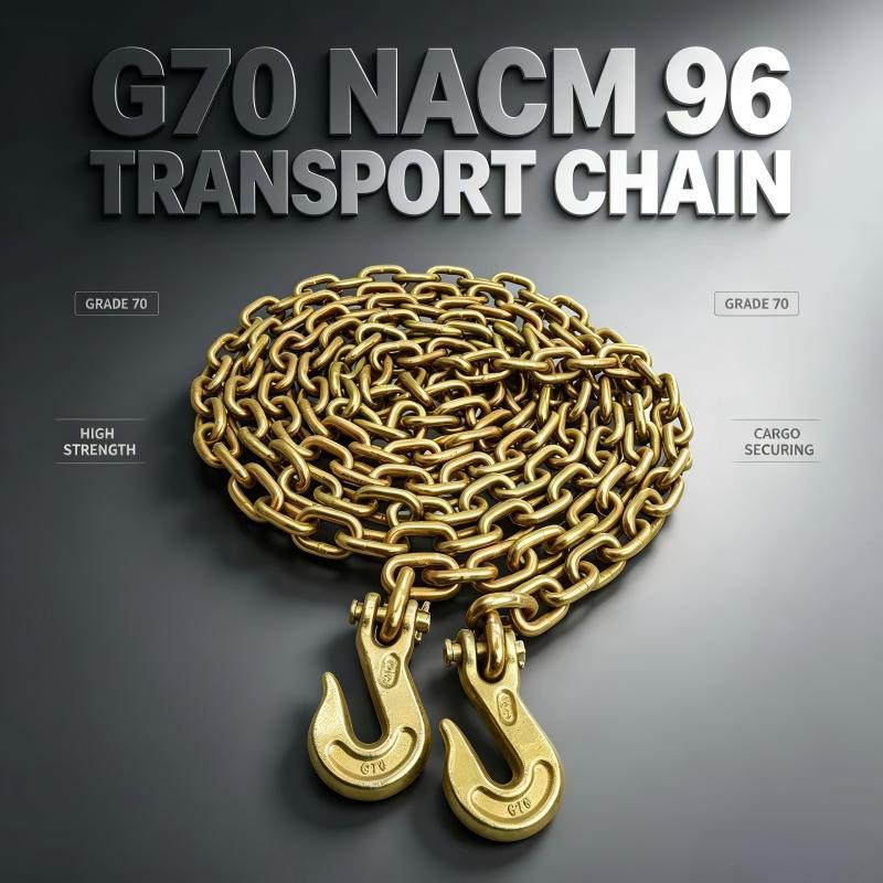 Galvanized Tie Down Chains Nacm96 Standard Grab Hook Chain With G70 Clevis Hook 5/16