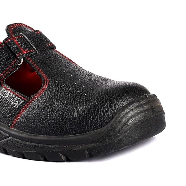 Steel Toe Lace Up Puncture Resistant Embossed Leather Metal Eyelets Men'S Anti Slip Safety Shoes