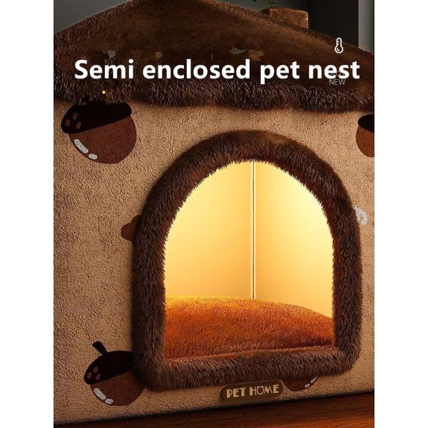 Любимец дома кота кровати большой кошки дома кота теплого и анти- сброса давления нагретого дома кота крытый нагретый супер заключил, зима