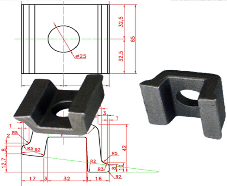 Железнодорожная установка рельса гама креплений закрепляет/плита крепления