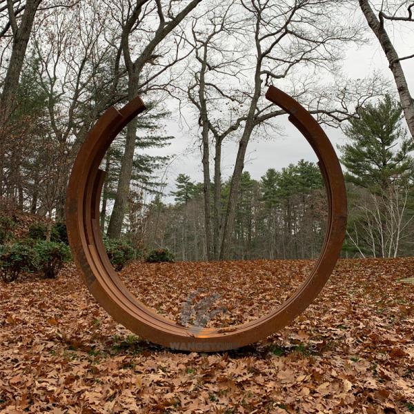 Dimensional Harmony 2.6m Semi-Circular Corten Sculpture For Gardens & Plazas