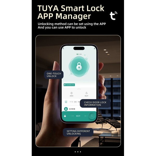 Yagu Double Side Intelligent Lock Tuya Wifi Smart Lock Door Fingerprint Password Smart Door Lock Smart Locks for Front Door
