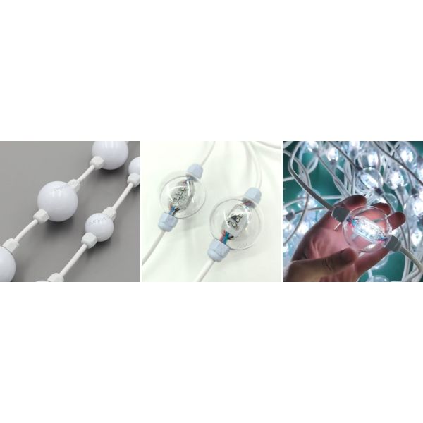 IP65 Waterproof 35mm DMX RGB LED Ball Light String with Custom Spacing