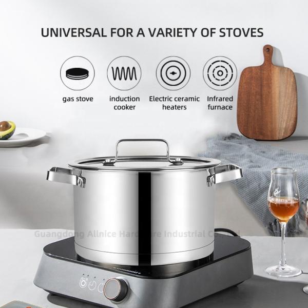 High Quality Kitchenware 6 Pcs Stainless Steel Soup Pot Set Cookware Set With Glass Lid