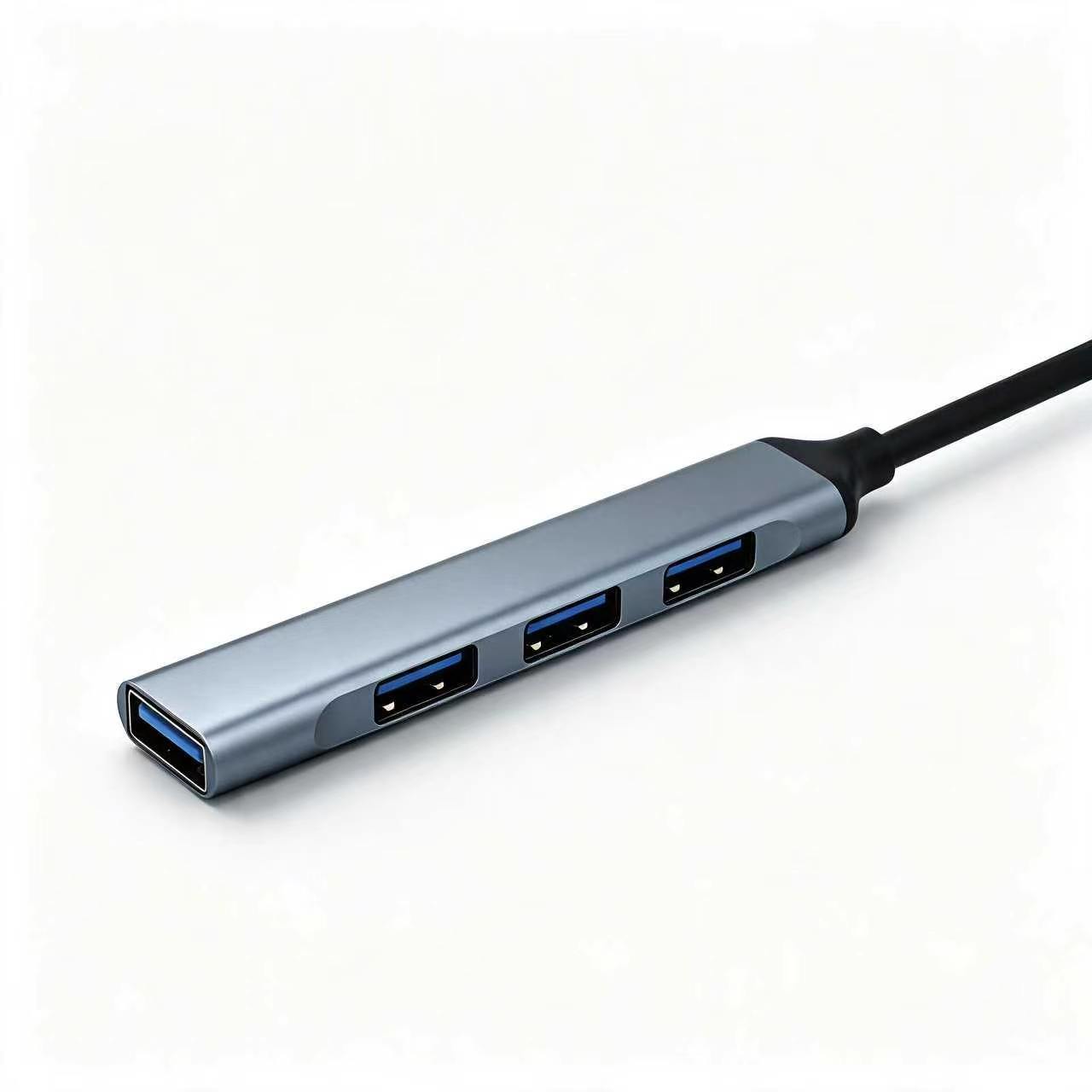 4 in 1 USB 3.0 Hub Sopport USB-A 5Gbps Data for Laptop