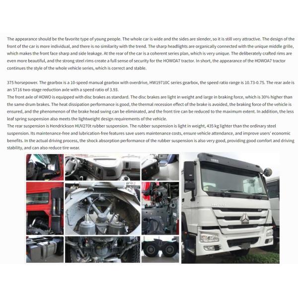 USED Howo 6*4 Camiones tractores para vehículos comerciales pesados