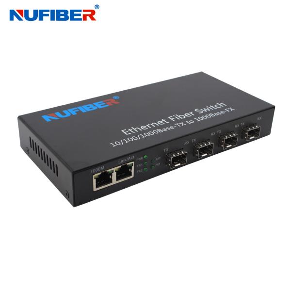 4 1000M To 2 SFP Port Gigabit Ethernet Switch With Iron Case Fiber Ethernet Switch