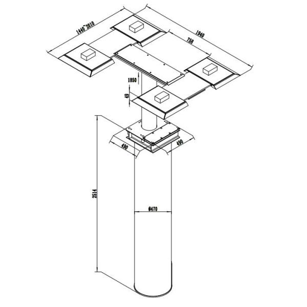Factory Price Car Washing Lift 3.5ton Single Post In Ground Hydraulic Car Lift 1850mm