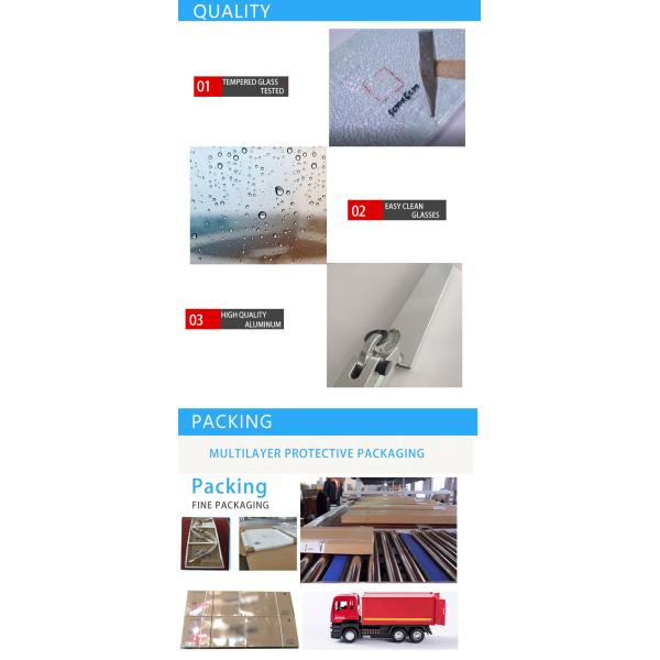 304 Stainless Steel Bath Shower Cabinet Black Chrome Aluminum Finish