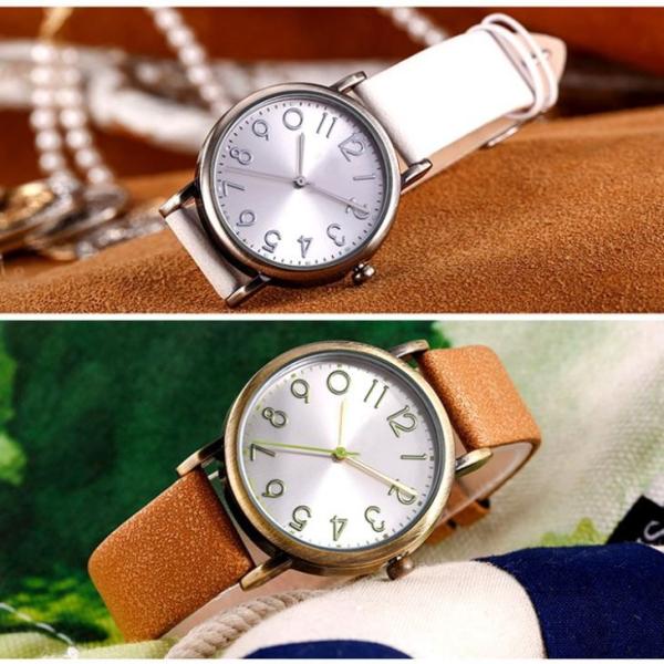 Quartz Movement Ladies Leather Watch Vogue 30m Life Waterproof Small Leather Watch