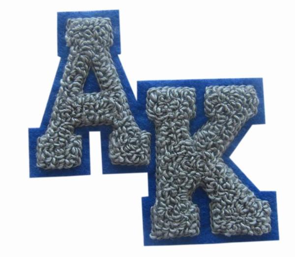 Adhesive Back Chenille Embroidery Patches Non Woven Small Chenille Letters