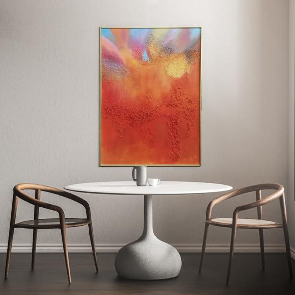 Style abstrait Peinture à l'huile colorée Décoration de la maison simple Peinture en relief 3D Art moderne