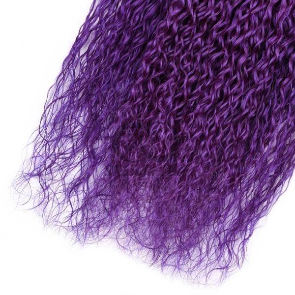 #T1B/Purple Kinky Curly Remy Human Hair Bundles Sew In Weave Bundles Brazilian Bundle Deals