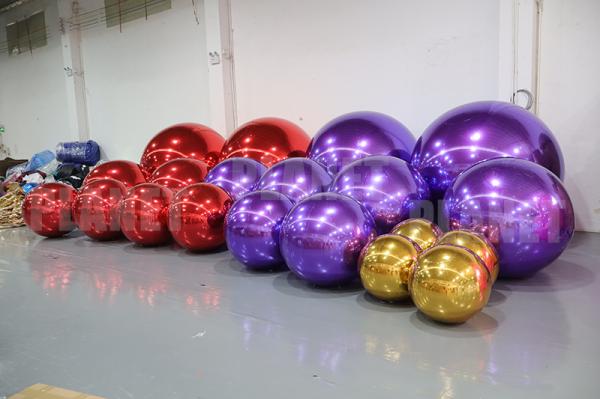 Wholesale Shiny Giant Durable PVC Purple Gold Silver Red Christmas Inflatable Disco Mirror Ball
