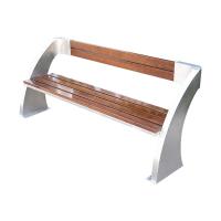 Simple Rustic Wooden Bench Stainless Steel Frame Chair For Outdoor