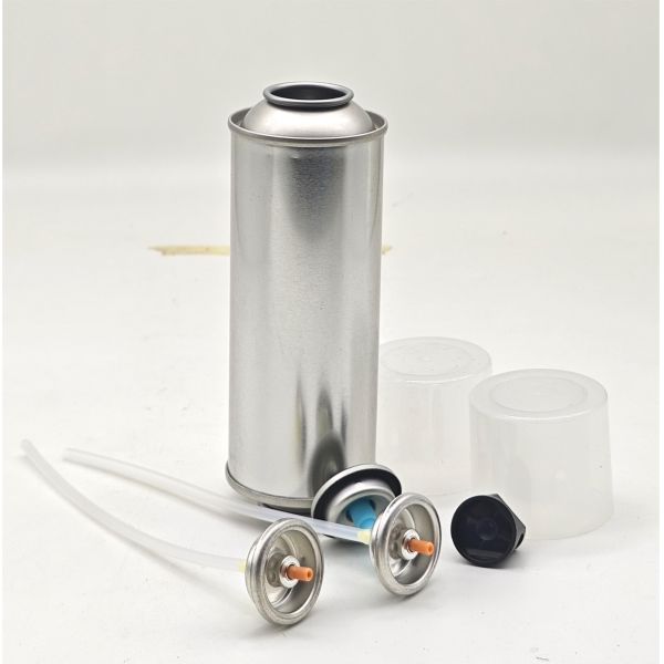 Industrial Chemical Use Round Tinplate Aerosol Can with Glossy Frosted Finish Offset Lithography Printed Pump Sprayer