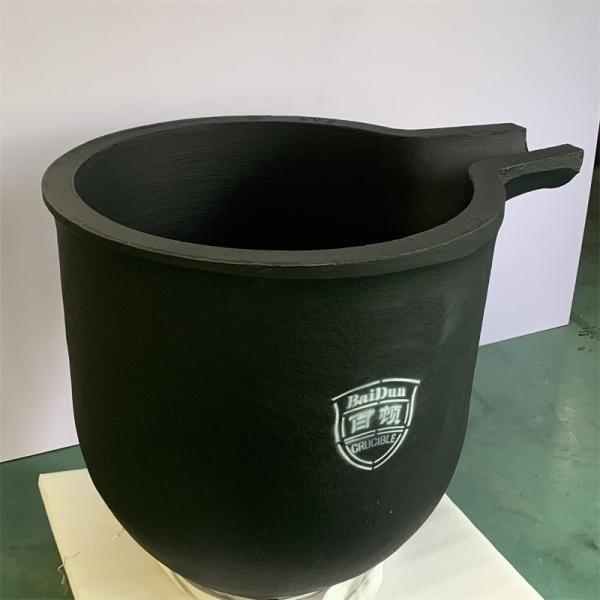 Cylindrical Graphite Gold Smelting Crucible High Temperature Resistant 150kg Capacity