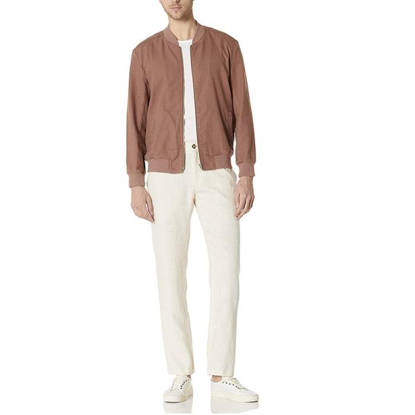 Outwear Zip Up Casual Linen Clothing Lightweight Stylish Bomber Jacket For Men