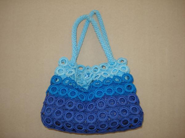 Bag Crochet Blue ocean women fashion bag tote Ring purse 
