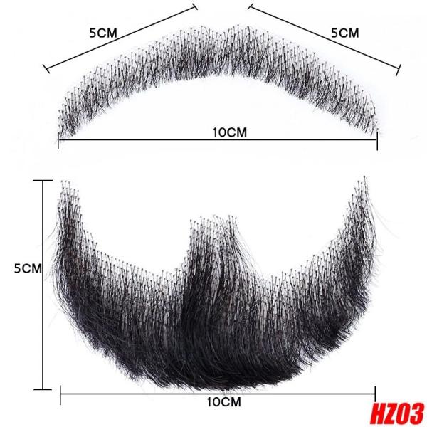 100% Human Hair Handmade Fake Mustache Beard for Entertainment/Drama/Life