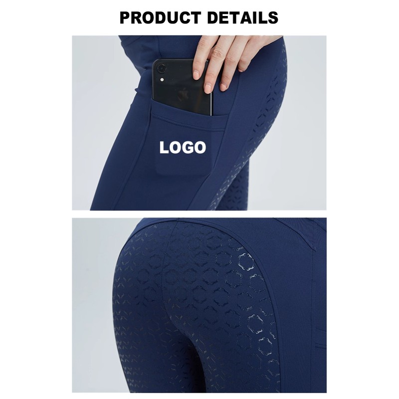 Custom OEM Women Four Seasons High Elastic Silicone Grip Equestrian Training Horse Riding Breeches