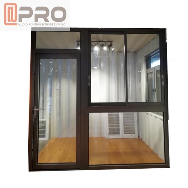 Portas articuladas de alumínio residenciais feitas sob encomenda, porta de vidro à prova de balas da segurança do único caixilho