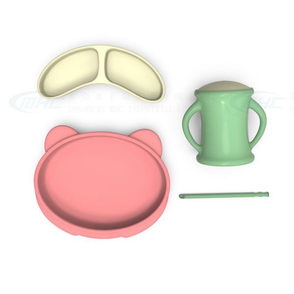 Ergonomic Panda Silicone 6-12 Months On The Go Suction Plate Set for Baby Feeding Essentials