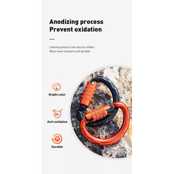 Other Aluminum Carabiner Customized D-shaped Lock for Climbing Equipment