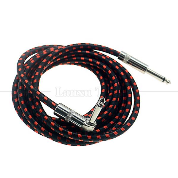 1m 3m 5m 1/4 6.35mm Mono TS Jack Lead Braided Electric Guitar Accessory Patch Amp Effect Amplifier Instrument Cable