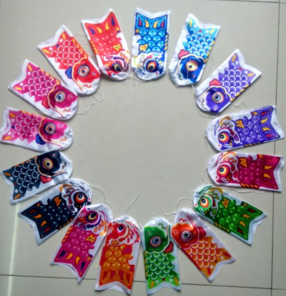 Customized Japanese Fish Windsock Polyester Satin Decorative Outdoor 100cm