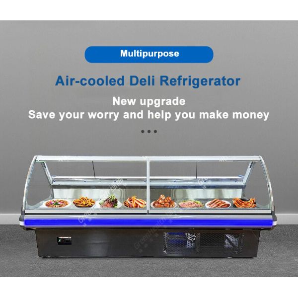 Supermarket Front Lifting Built-in Compressor Refrigerated Storage Cabinet Deli Showcase with LED Light