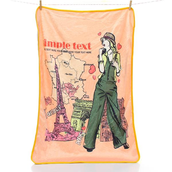 flannel Polyester Fleece Blanket , Winter 300gsm Warm Fleece Throw Blankets