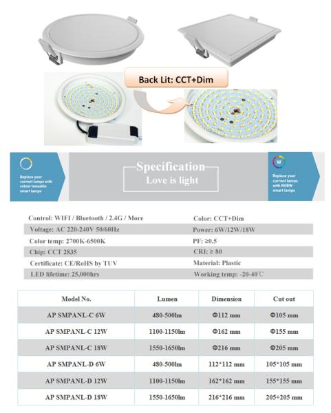 Smart LED Snap-Fit Downlight 6w 12w 18w