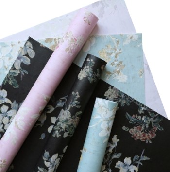 Hot gold jade flower edge art waterproof floral arrangement flower packaging paper