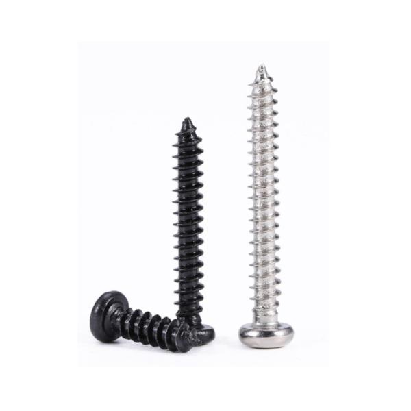 Black Zinc Metal Pan Head Self-Tapping Screws DIN7981 for Healthcare Applications