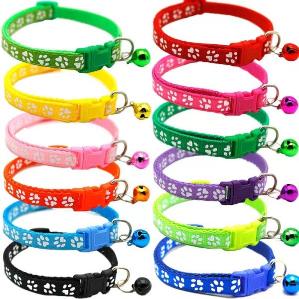 Factory Wholesale Cat Collar Pet Bell Collar Multi Color Cat Accessory Safety Buckle Collar For Cat And Puppy