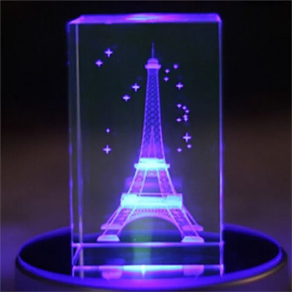 Crystal Gift Eiffel Tower Engraved Crystal Cube 3D Laser ...