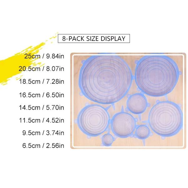 7 Embalaje tapa de recipiente reutilizable Silicona Productos para el hogar BSCI redondo