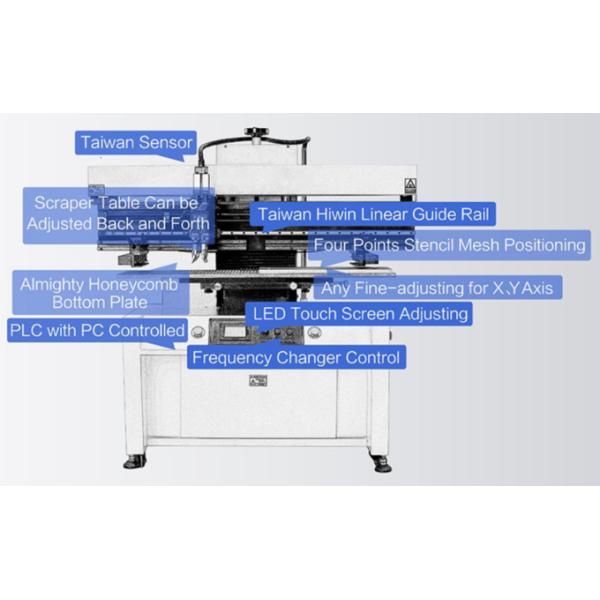 High Precision Semi-Auto 1.2M Screen Printer Solder Paste Printing Machine With 1.2meter LED Tube