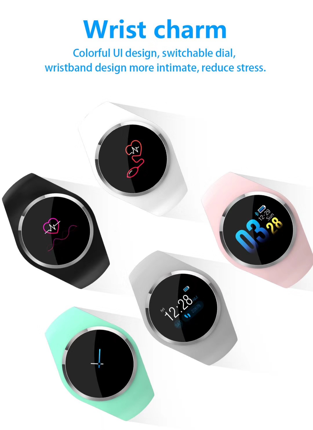 Носка наручных часов 170mAh 128*96 Bluetooth умная удобная для монитора спорта