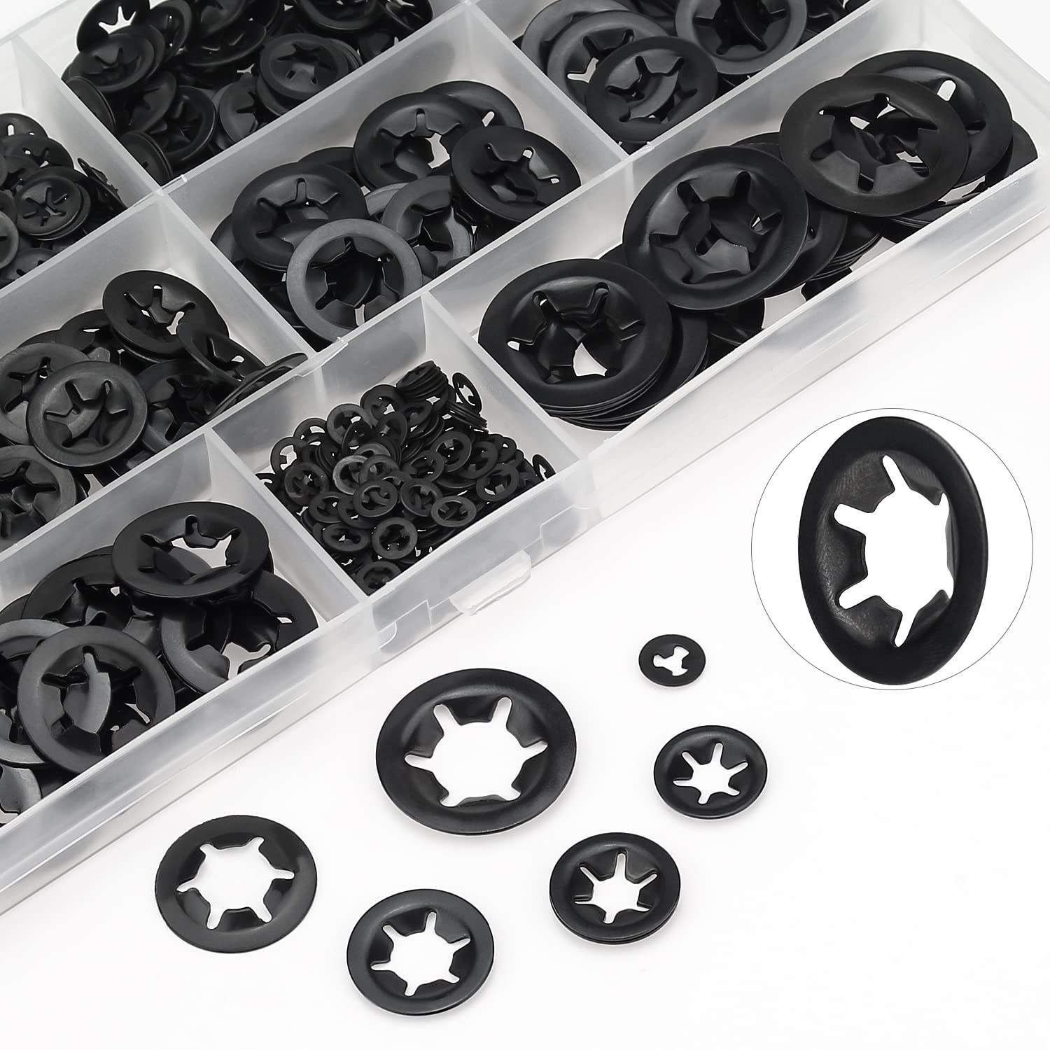 Spring Steel Starlock Washer | Push-On Shaft Retaining Washer with Internal Teeth