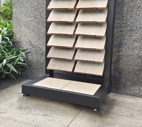 Wire Shelf Stone Display Stand Floor Standing Quartz Stone Display Rack For Granite