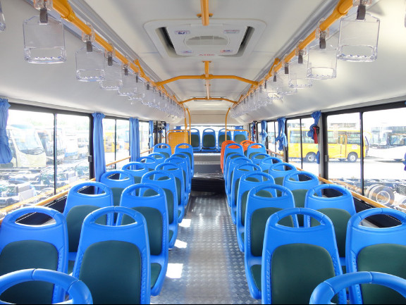 CKD SKD Parts Pure Electric Mini Van Bus 39 Seater Red With Electric Blast Pump