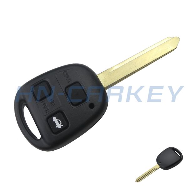 2/3 Button Uncut Blade Toy47 With Rubber Pad Car Key Shell